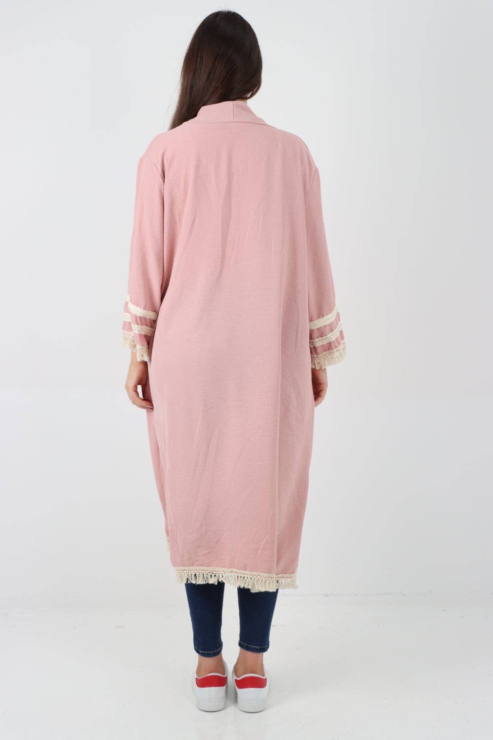 Miss Bold - Vente Cardigan – femme - Cardigan long à manches longues avec franges, ouverture devant, Made in Italy15