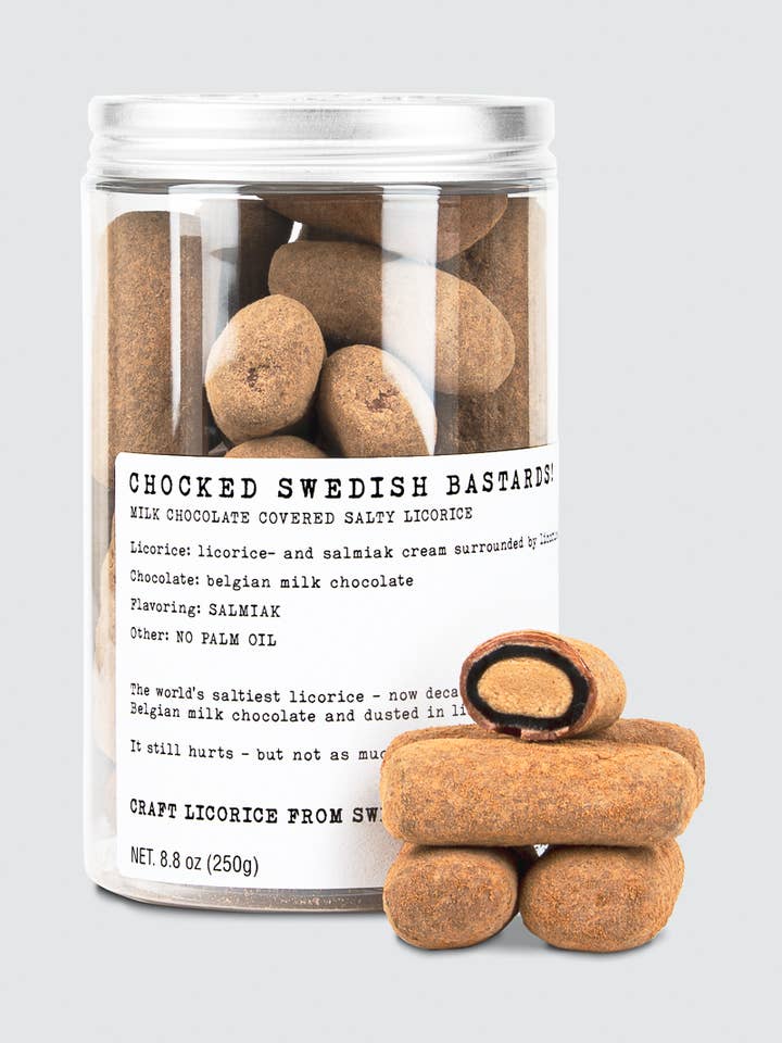 Chokade Svenskjävlar! (Choced Swedish Bastards) for wholesale by Haupt Lakrits USA