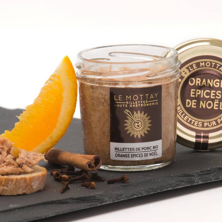 LE MOTTAY GOURMAND - Wholesale Jerky - Organic pork rillettes with orange and Christmas spices 90g1