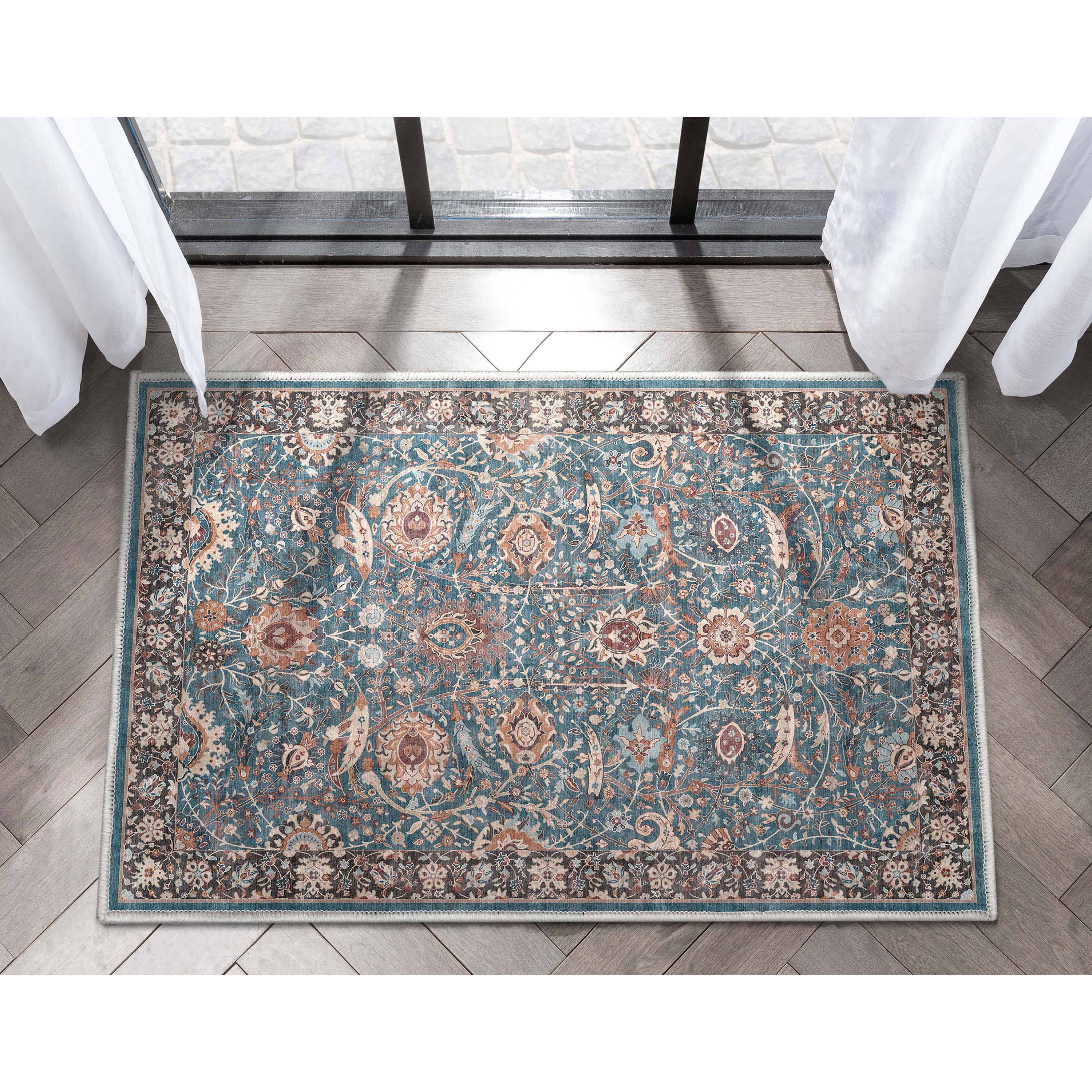 Well Woven - Vendita all'ingrosso Tappeto - Tappeto Liana Vintage Oriental Teal a trama piatta15