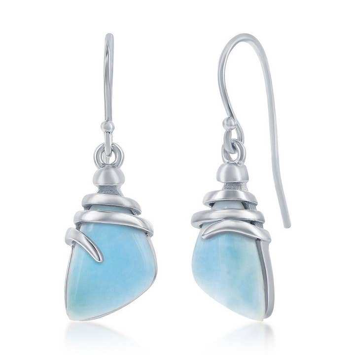 Sterling Silver Larimar Twist Earrings for wholesale by International Excellence