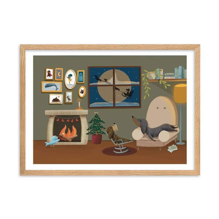 Kunstdruk „Wachten op Kerstmis"” voor wholesale door Meet Wilma