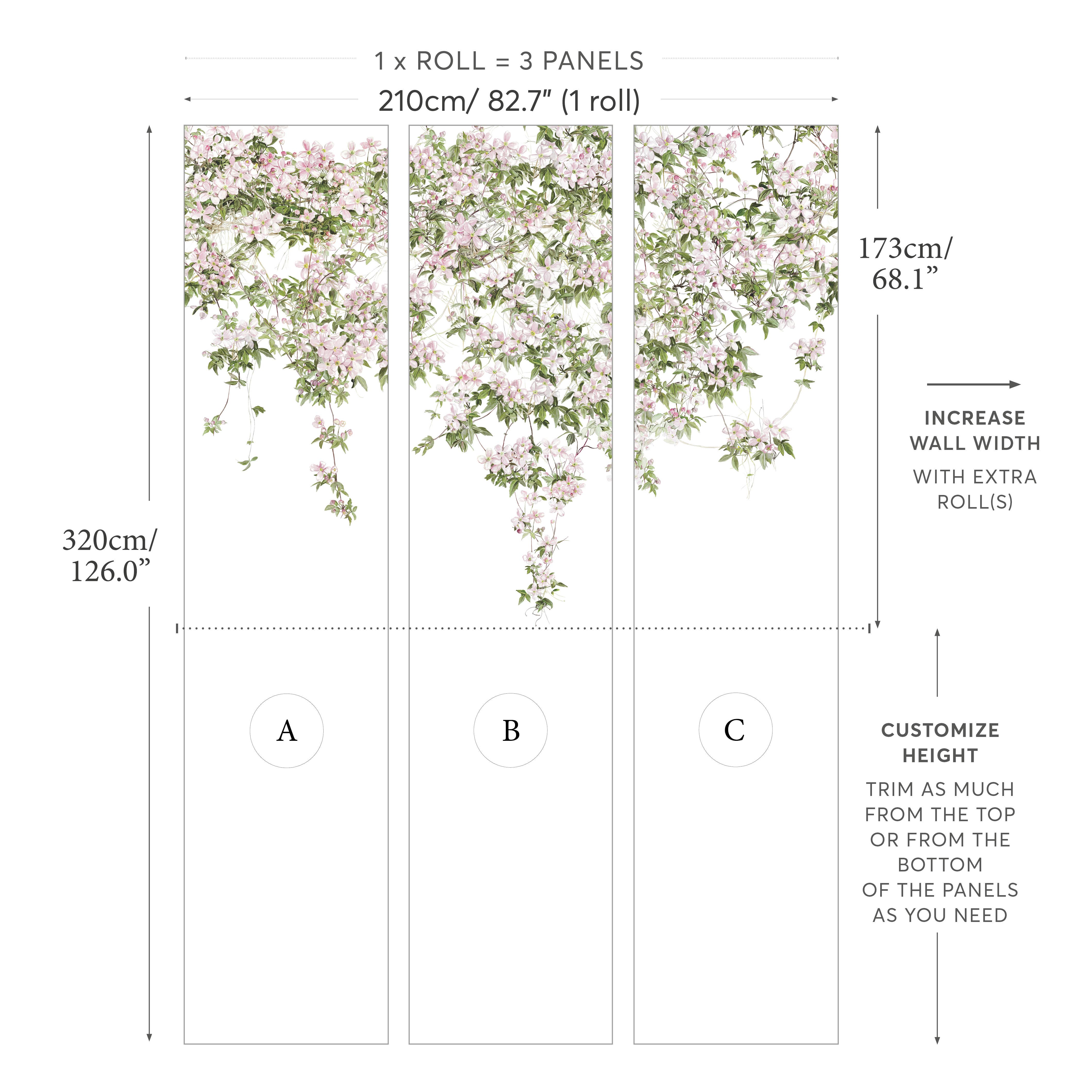 Sian Zeng – wholesale Wallpaper – Clematis Mural Wallpaper - White3