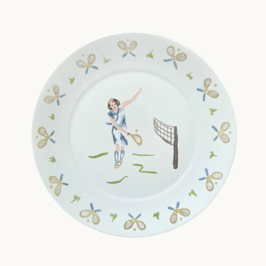 Duggan Society - Wholesale Dinner Plate - Tennis lady dinner plate (set of 4)