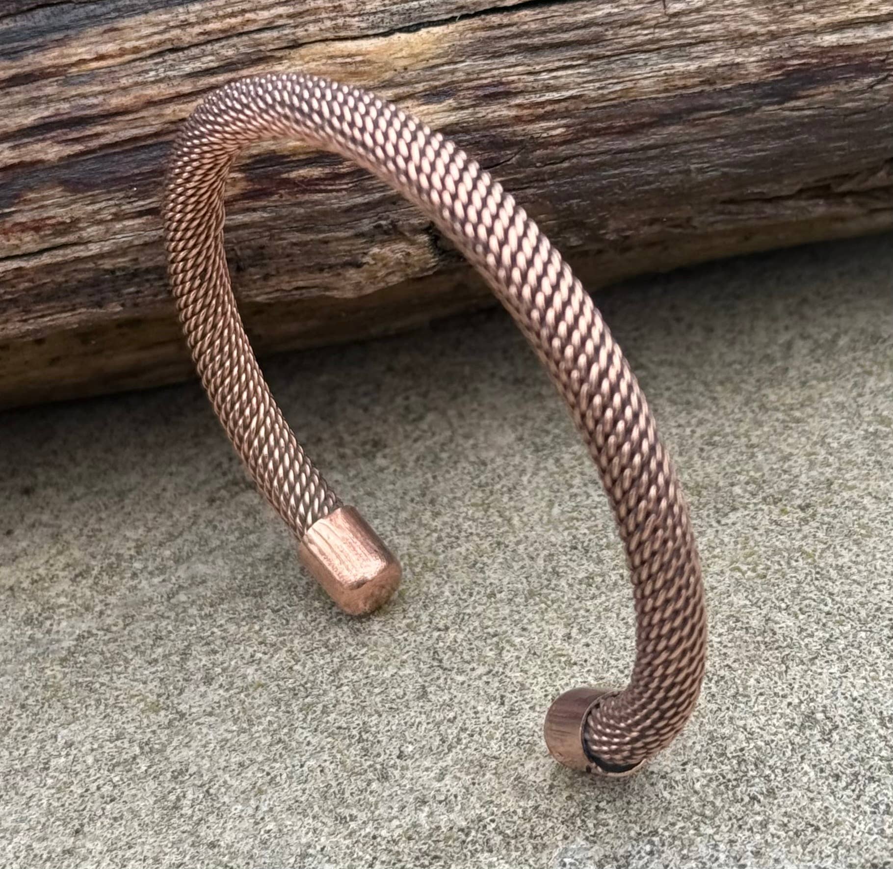 Lungta Imports - Wholesale Cuff Bracelet - Pure Copper Twisted Open Back Bracelet for Women and Men