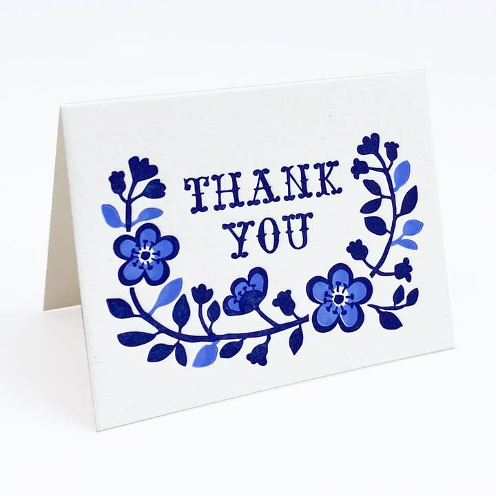 Mini card Blue Thank You for wholesale by Ilee Papergoods