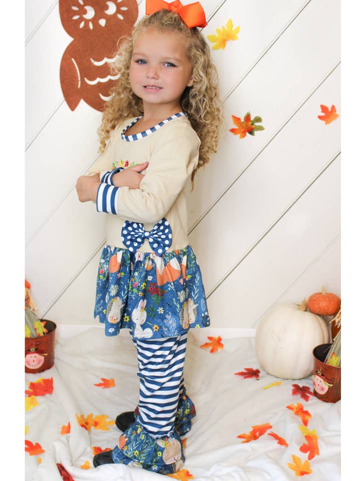 Amor Babee - Wholesale Top & Pant Set - Kids - Baby Toddler Little Give Thanks Skirted Dress & Pants Outfit Set