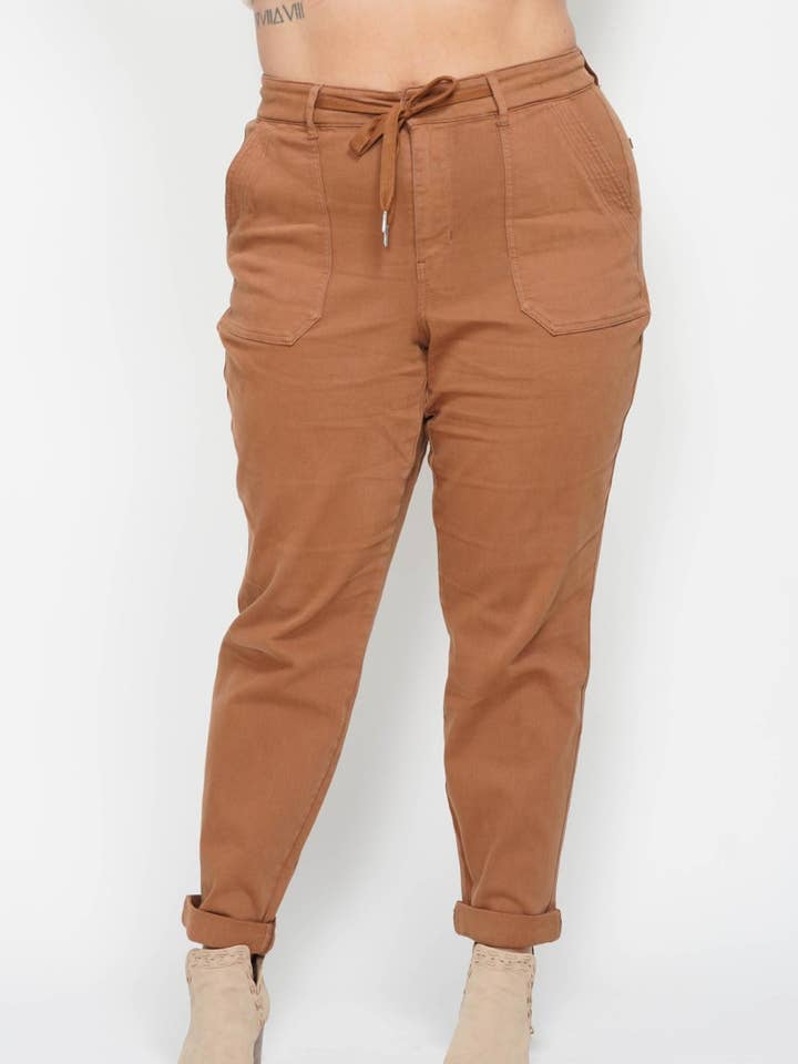 HW Garment Dyed Cuffed Jogger - PLUS for wholesale by Judy Blue Jeans
