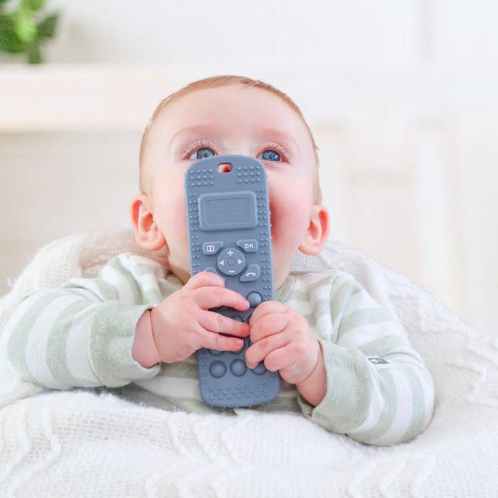 Arctic Blue Sensory Popper Teether Phone for wholesale on Faire5