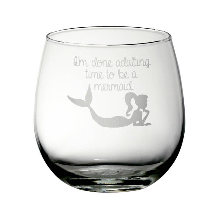 Mixing Spirits - Vente Verres à vin - Verre à vin I'm Done Adulting - Mermaid4