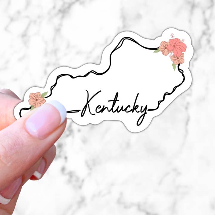 Floral Kentucky State Sticker for wholesale by Simply Fangirl Designs