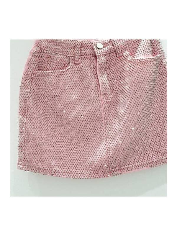 Queen Fashion - Wholesale Skirt - Women's - rhinestones denim short skirt7