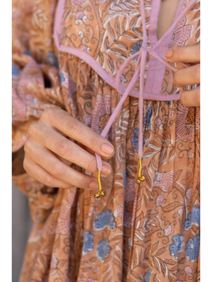 The Fox and The Mermaid – Vestido - Mulher por atacado – Vestido mini com mangas de algodão estampado à mão (Zoha)9