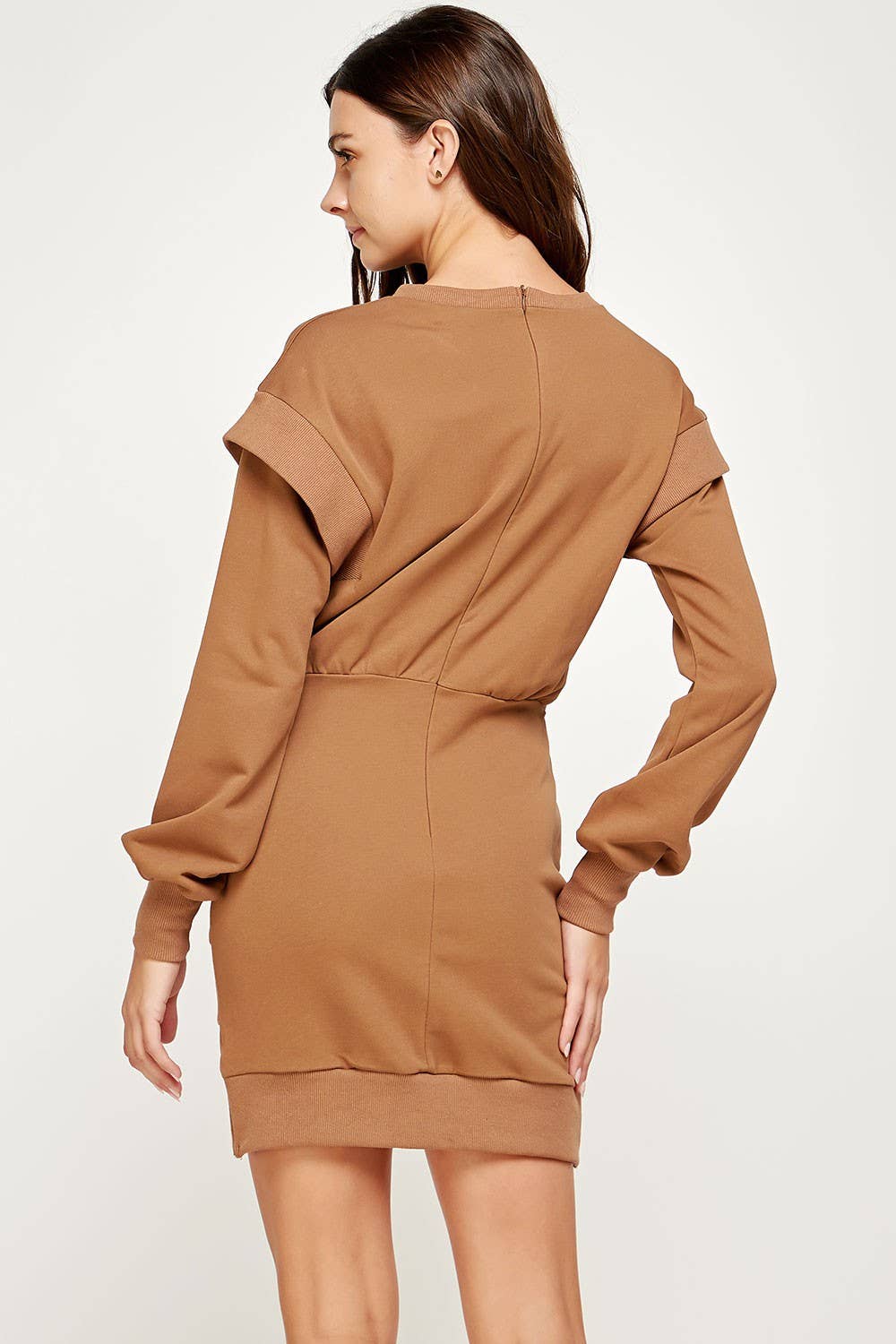 Strut & Bolt - Wholesale Dress - Women's - Ribbed Asymmetric Hem Knit Mini Dress9