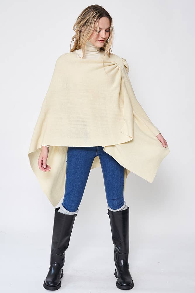 Hana - Venta al por mayor Poncho - Mujer - Ruana sólida con correa para el hombro49