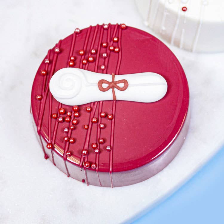 Summitbaking - Wholesale Decorating Tool - Graduation Hat/Cap and Diploma: Burgundy Set, Royal Icing De4