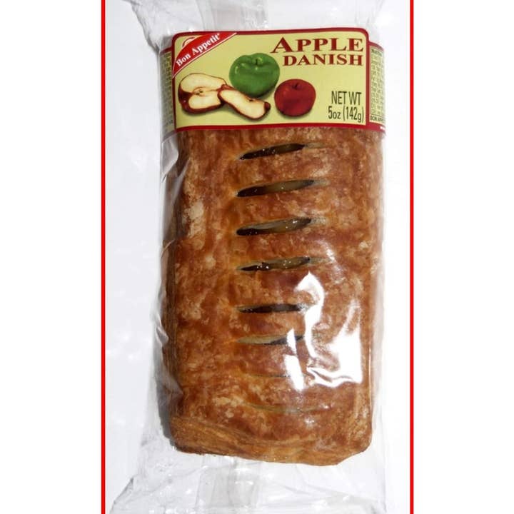 Shop The King - Wholesale Snack Bar - Bon Appetit Apple Danish, 5 oz - Sweet and Fruity Pastry (Pack of 8)