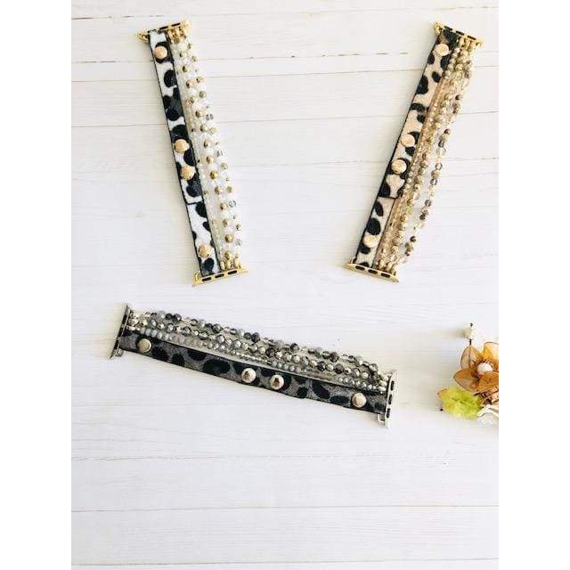 Leah | pulseira de relógio de maçã com contas de leopardo por atacado de OkayMujer