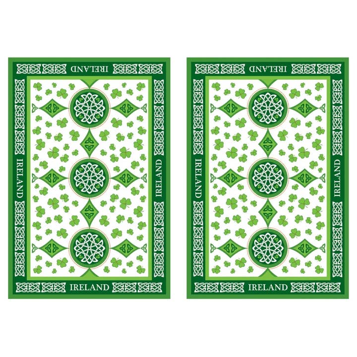 Dublin Gift Company – Toalha de chá por atacado – Toalhas de Chá Irlandesas Trevos Espalhados4