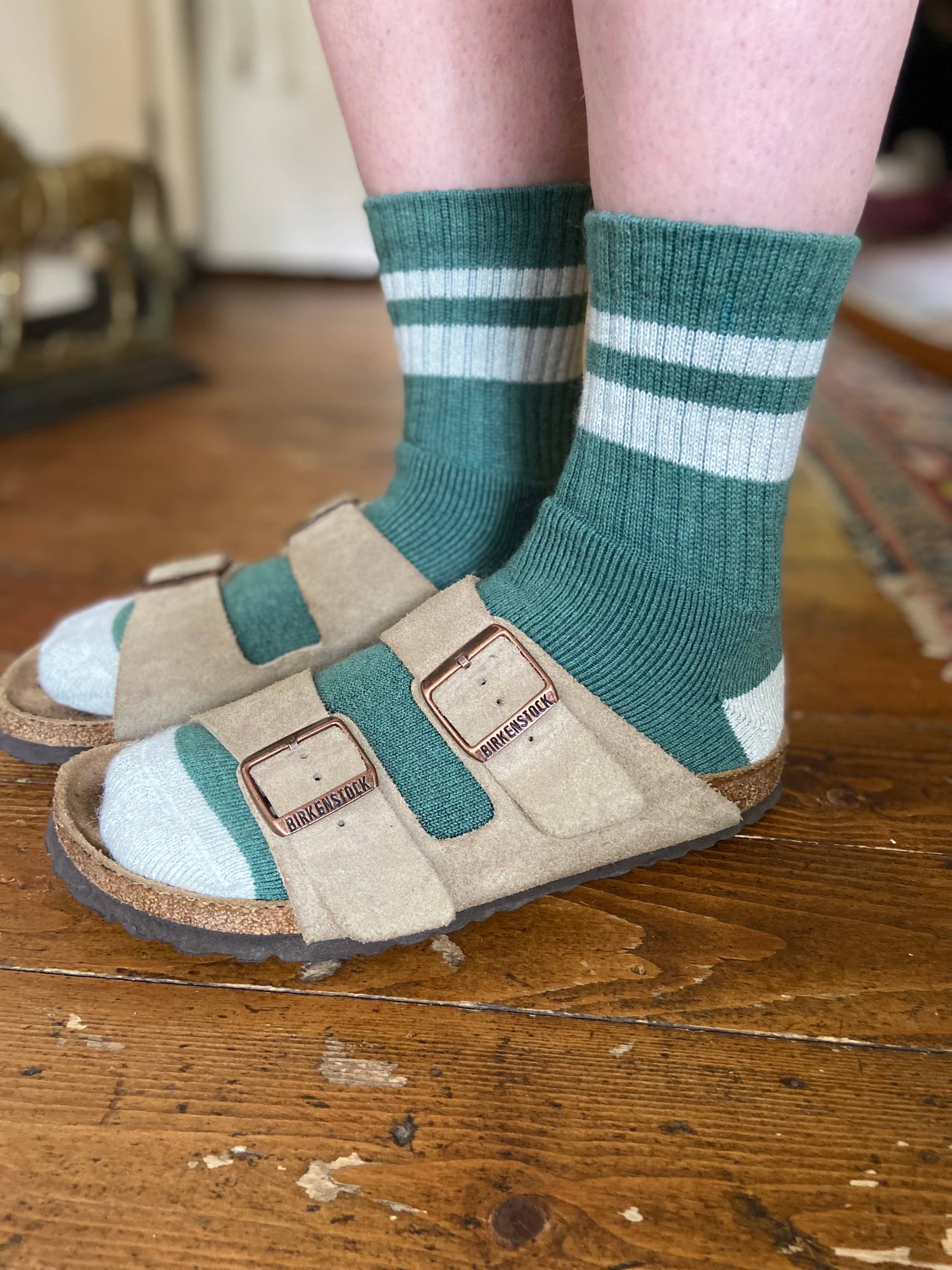 Samantha Holmes Alpaca Clothing and Gifts - Wholesale Socks - Unisex - Preppy Stripe Alpaca Socks Large | UK Size 7-101