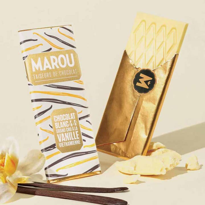 Marou White Chocolate with Vietnamese Vanilla 44% Mini, 24g for wholesale by Marou Chocolate