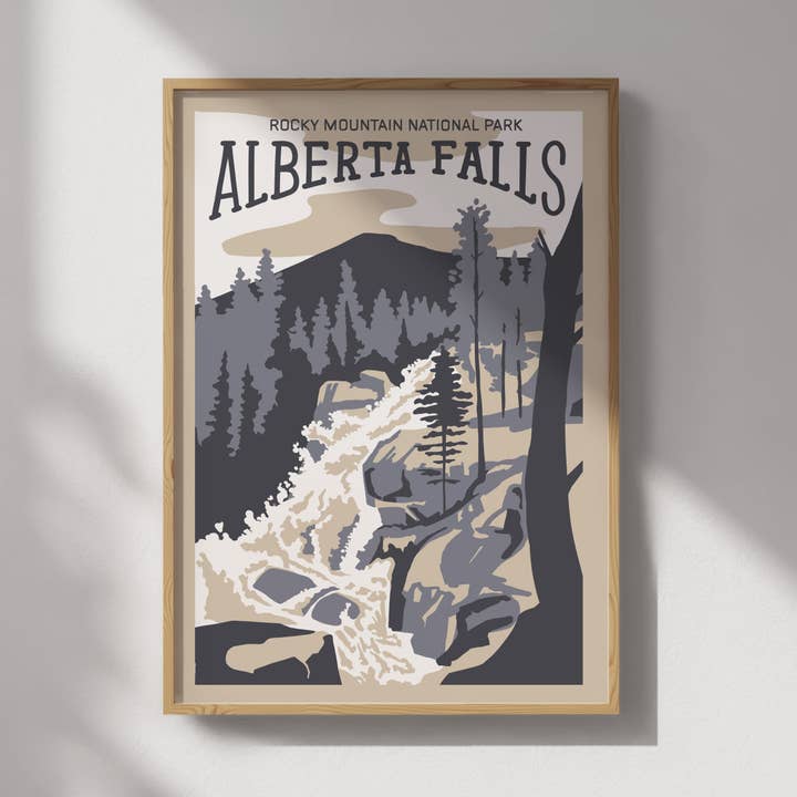Alberta Falls Travel Poster for wholesale by Recollection Project