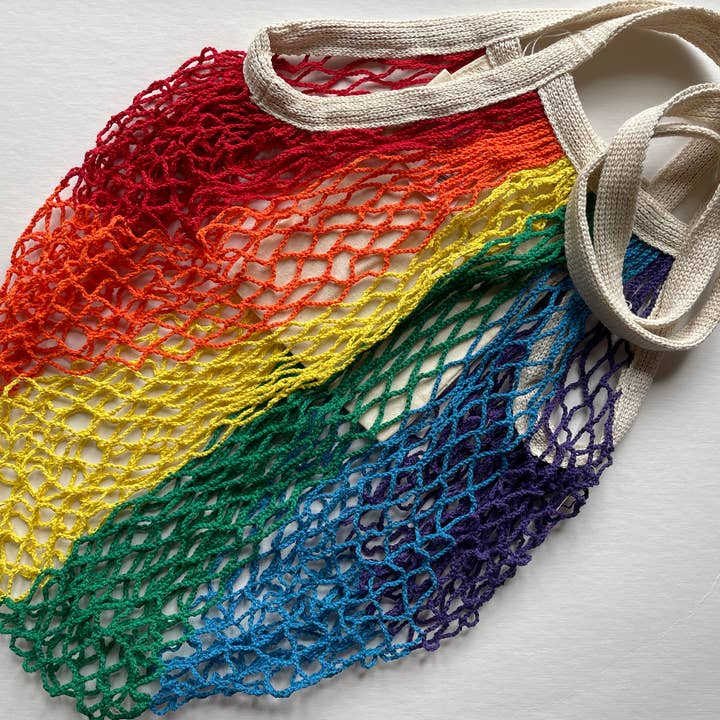 Indie South - Wholesale Grocery/Shopping Bag - Eco friendly Cotton Rainbow String Bag