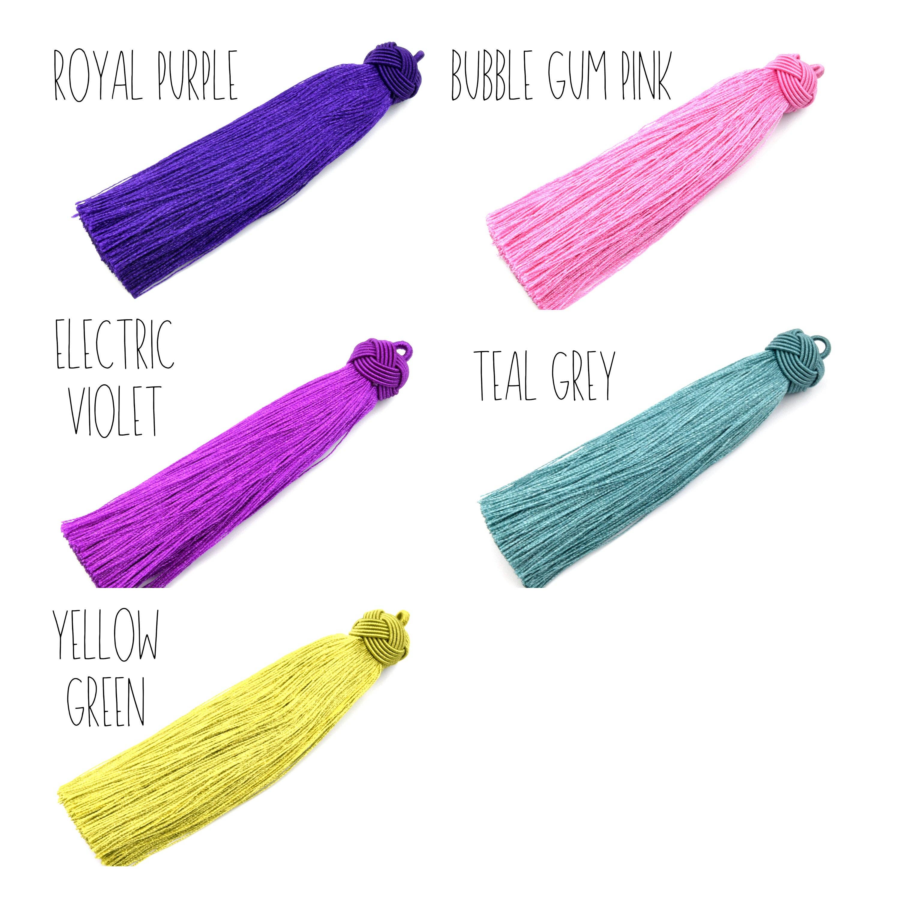 Only Beads - Wholesale Craft Supplies - Silk Tassels - 4 inch Knot Capped - Mala Bohemian Tassel7