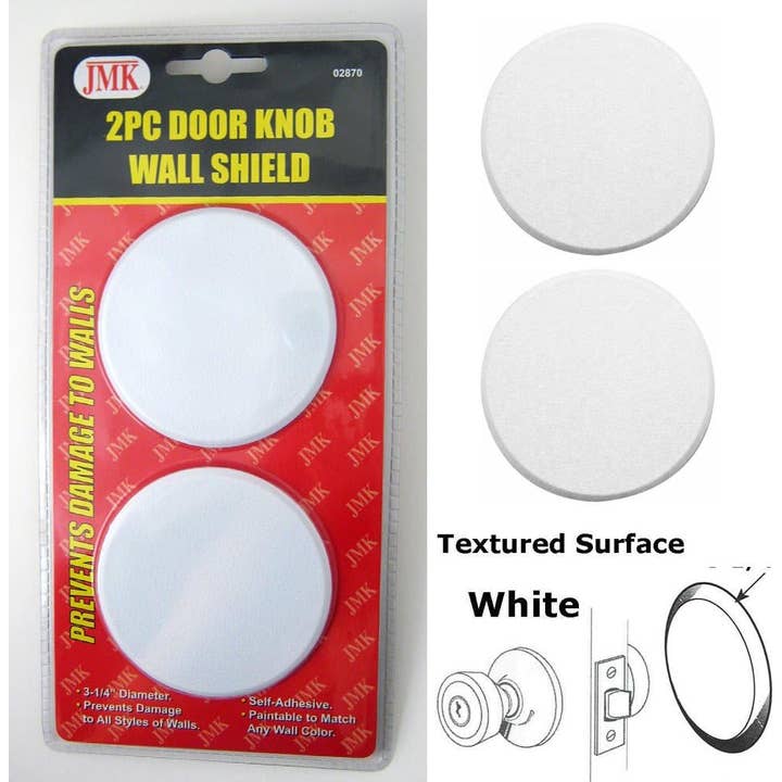 Innovarix - Wholesale Door Hanger - 2pcs Door Knob Wall Shield Round - White 3 1/4" 3