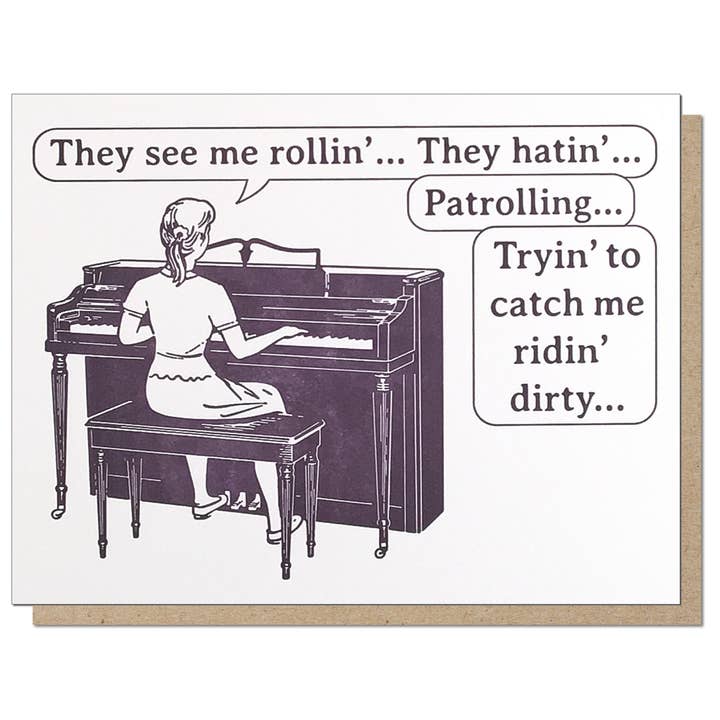 Ridin Dirty Card for wholesale by Guttersnipe Press Greetings