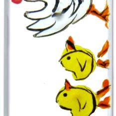 Lima per unghie in cristallo dipinta a mano con gallina e pulcini per la vendita all'ingrosso da parte di Classy Nail Files