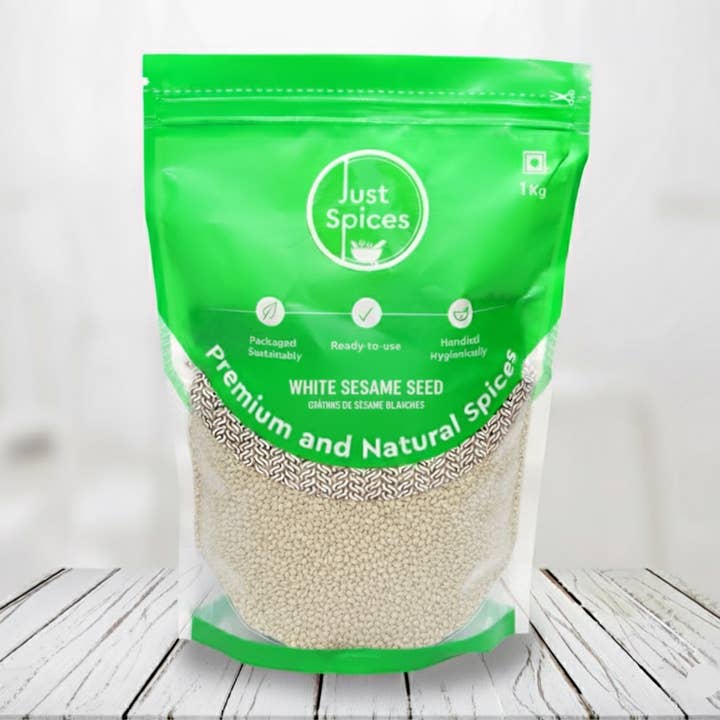 Sesame Seed White | Hulled | 1 kg | Product of India for wholesale by Just Spices Corporation