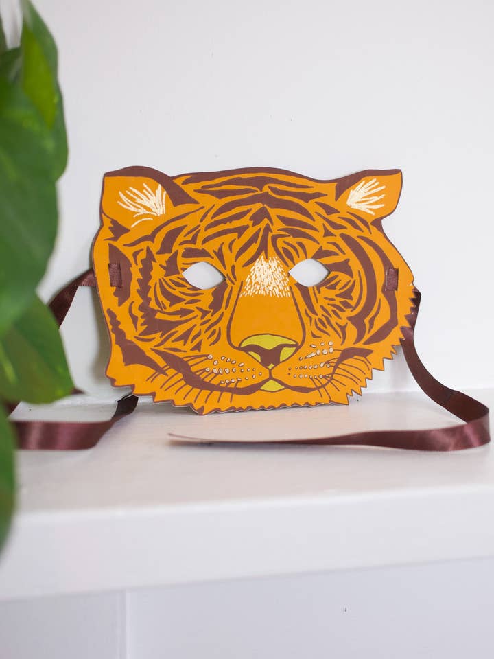 Tiger Mask Greeting Card for wholesale by East End Press