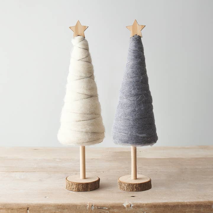 Wooden and Woollen Tree Decorations, 30cm for wholesale by Gainsborough Giftware x Portland Living