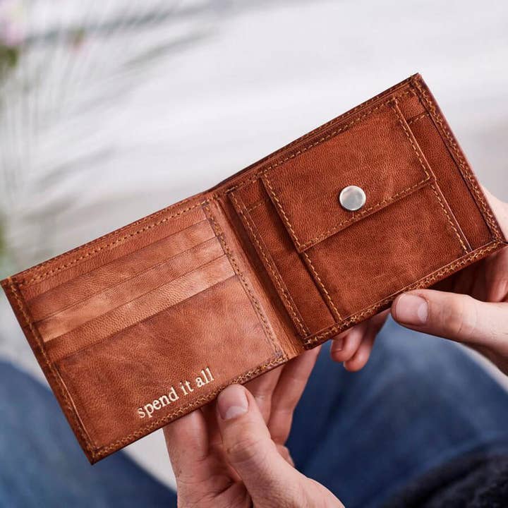 Simple Leather Wallet with Coin Section for wholesale by Vida Vida