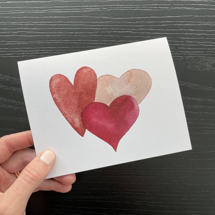 Three Heart Card for wholesale by Colle Creative