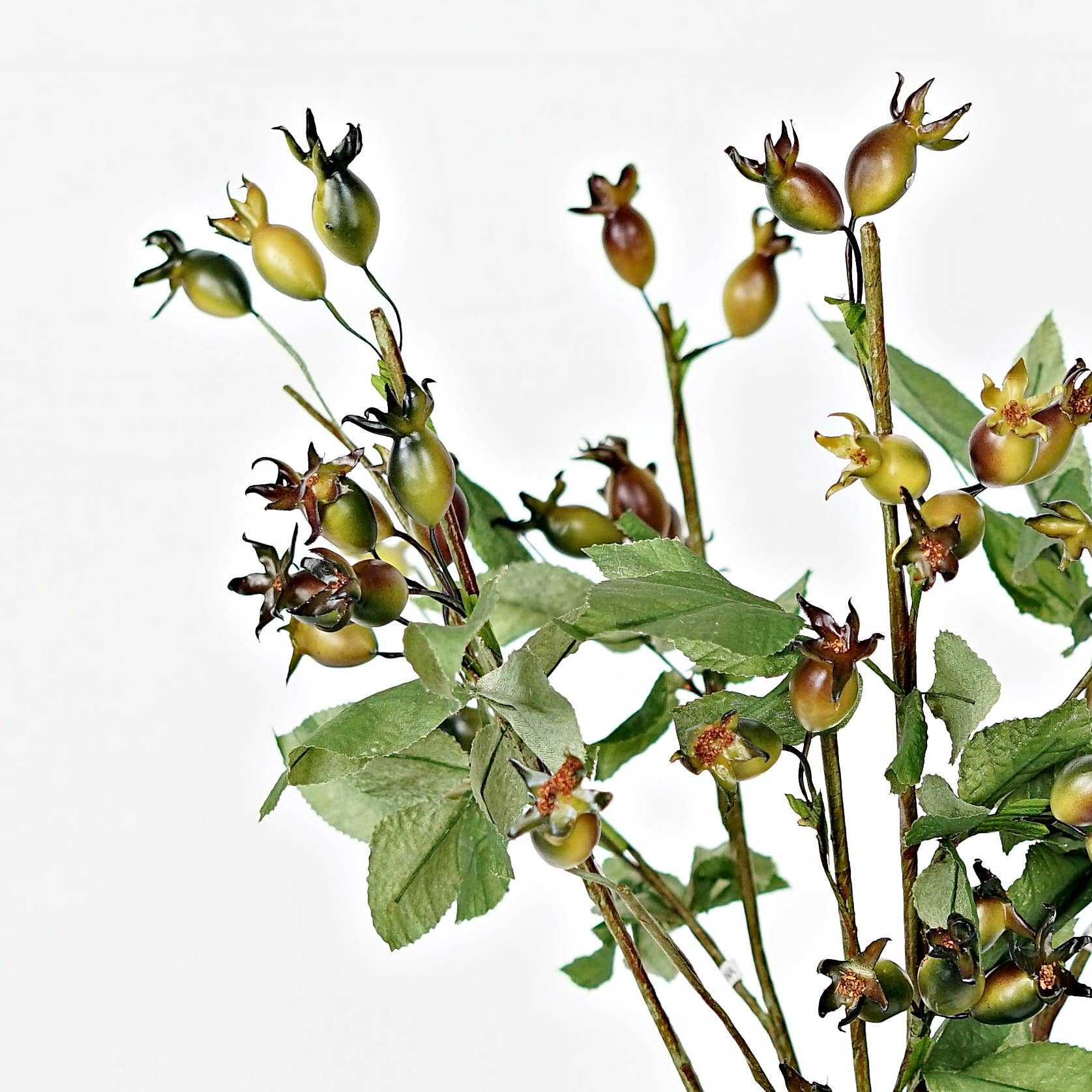 Holiday Depot Inc. - Wholesale Artificial Flowers - ISB3211GR- 24in Rosehip berry Spray- Green3