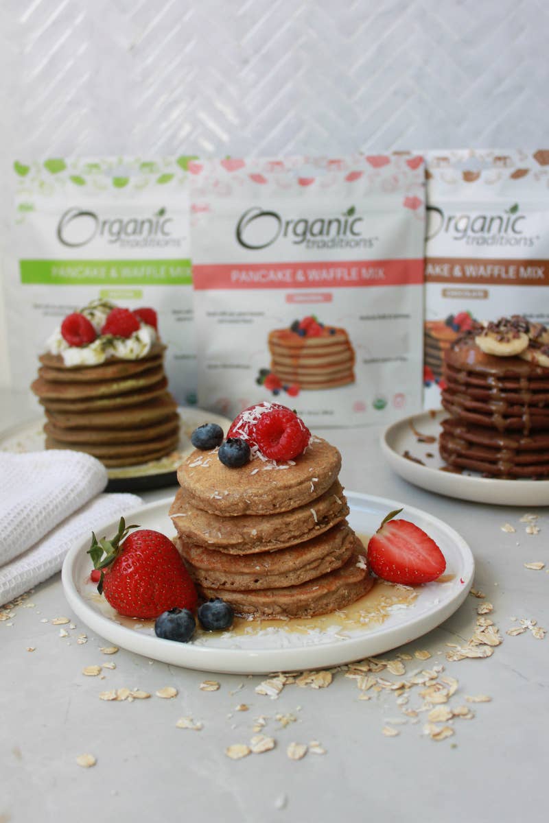 Organic Traditions - Vente Préparation pour pancakes - Mélange pour crêpes et gaufres - Chocolat3
