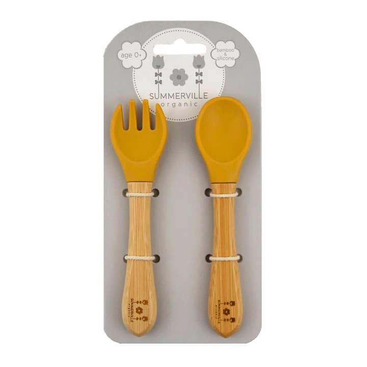 Summerville organic - Wholesale Flatware Set - Kids & Baby - Spoon and fork bamboo ochre