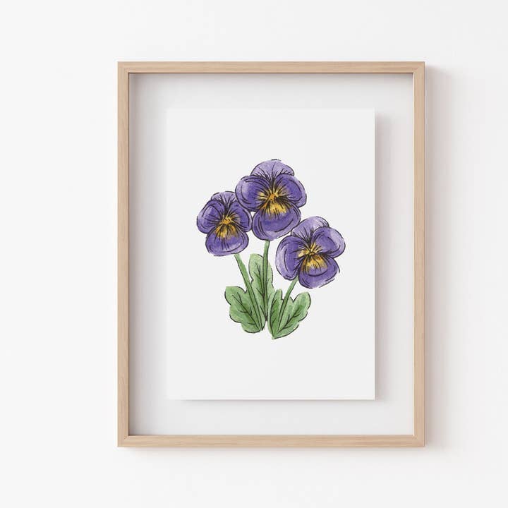 Impression artistique Pansy, 5 x 7, 8 x 10, décoration d'intérieur quotidienne pour la vente par By Caroline Ann