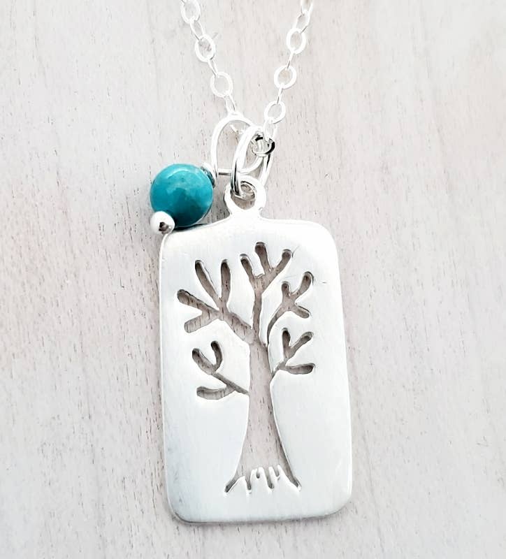 Sosie Designs - Wholesale Pendant/Charm Necklace - Silver Brushed Tree Of Life Necklace *