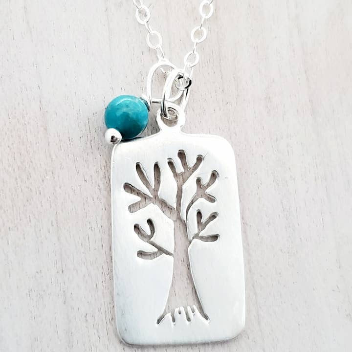 Sosie Designs - Wholesale Pendant/Charm Necklace - Silver Brushed Tree Of Life Necklace *0