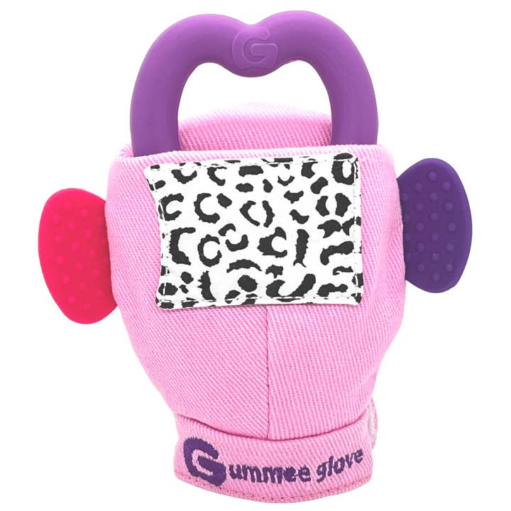 Gummee glove teething mitten Pink and Heart shaped Ring for wholesale by Gummee