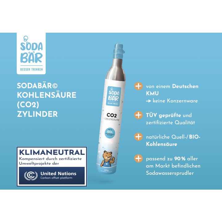 Sodabär – Großhandel Sprudelwasser – SodaBär© Ersatz-CO2-Zylinder 24 x 425g (60 l)