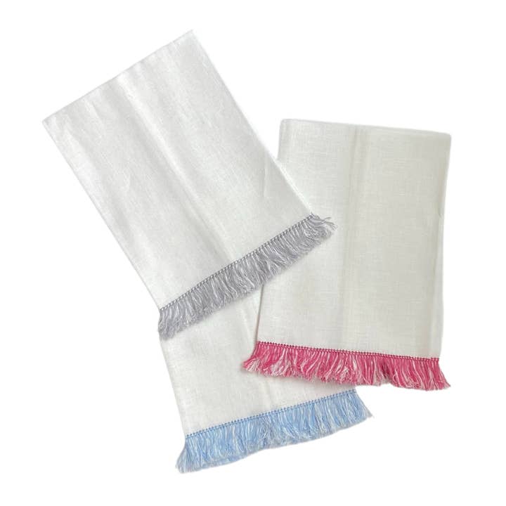 Garden Folly Fine Linens - Wholesale Hand Towel - Fringe Benefits Linen Guest Towel1