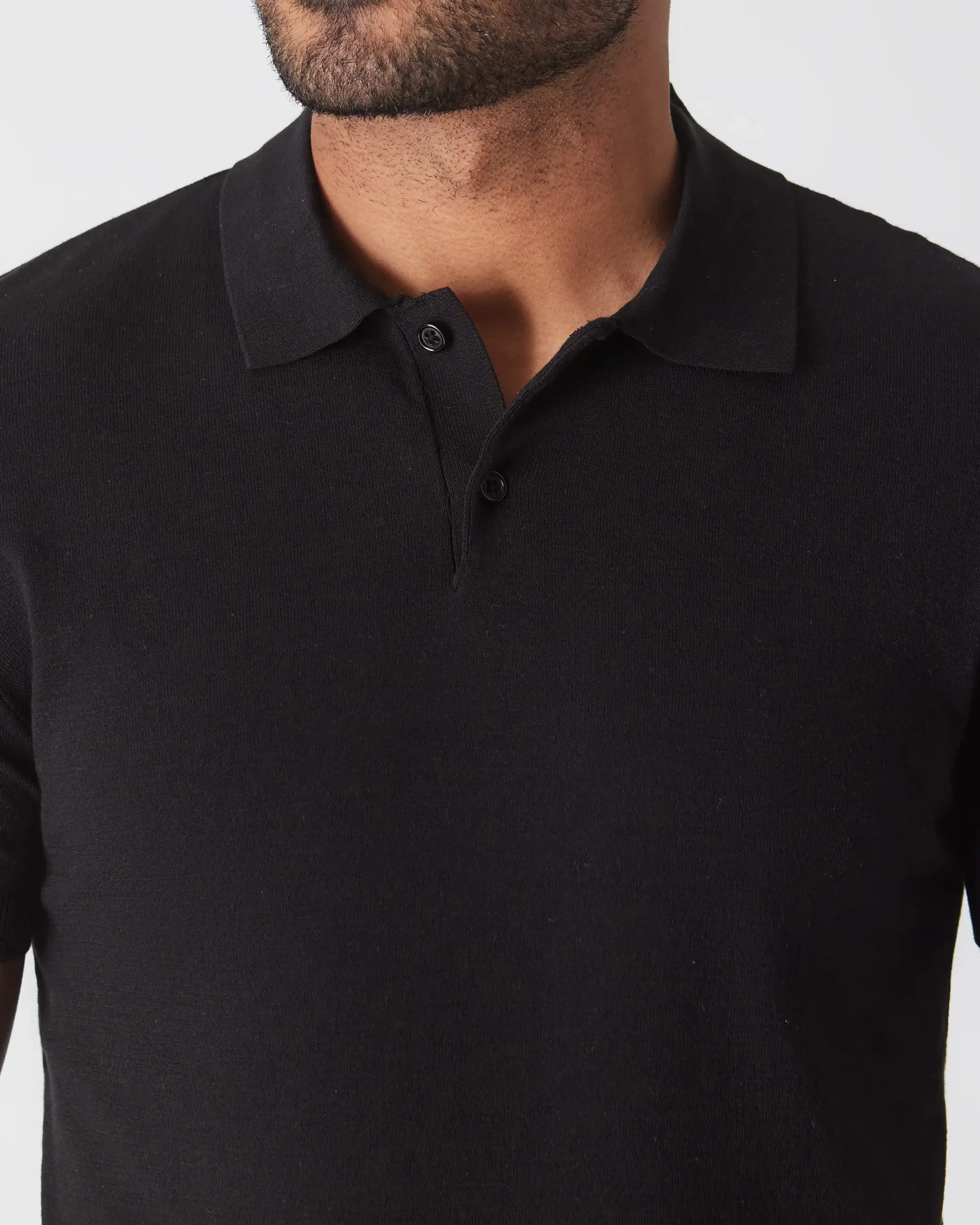 True Classic - Wholesale Polo - Men's - Short Sleeve Sweater Polo Shirt | Black4