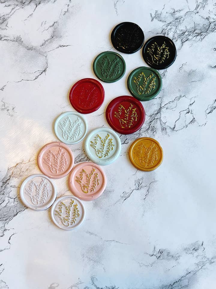 Merry Christmas Wax Seal Stickers for wholesale by Hey There Princess