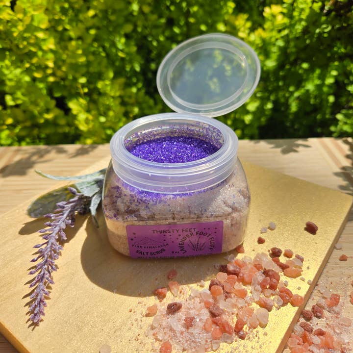 THIRSTY FEET™️ - Wholesale Foot Scrub/Polish - Lavender Salt Foot Fluff Sugar Scrub 8 oz Jar9