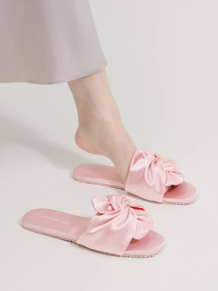 Ulivary - Wholesale Slippers - Women's - Luxury Silky Satin Bow Slippers for Home & Beach Style9