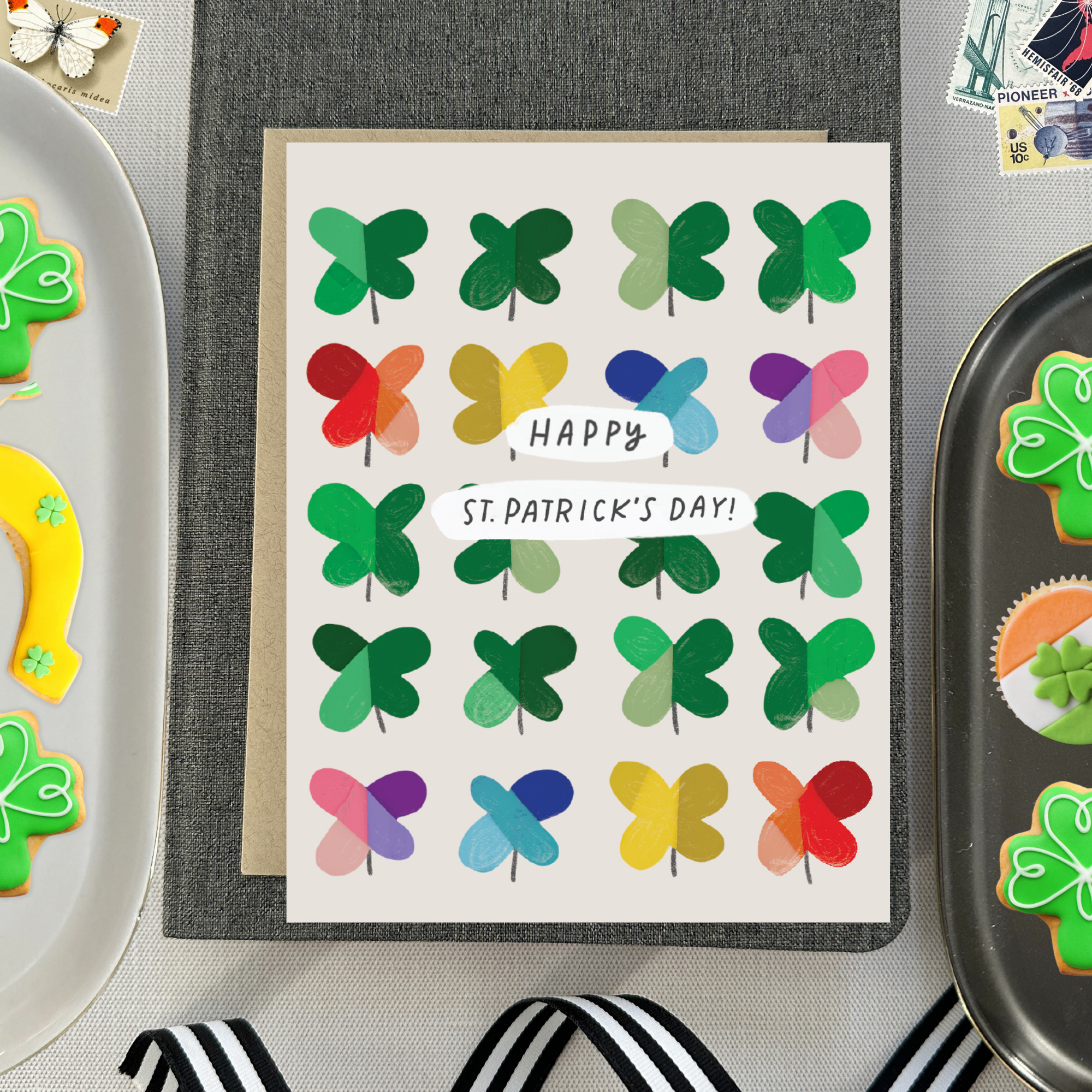 Barone and Co. – wholesale St Patricks dagskort – Måleriska Klöver Kort5